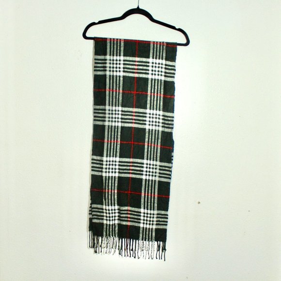 Plaid 100% Cashmere Made in Scottland Fringe Scarf - Picture 1 of 4